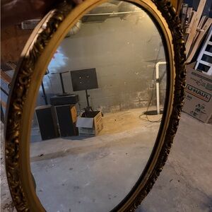 Elegant Gold Oval Mirror